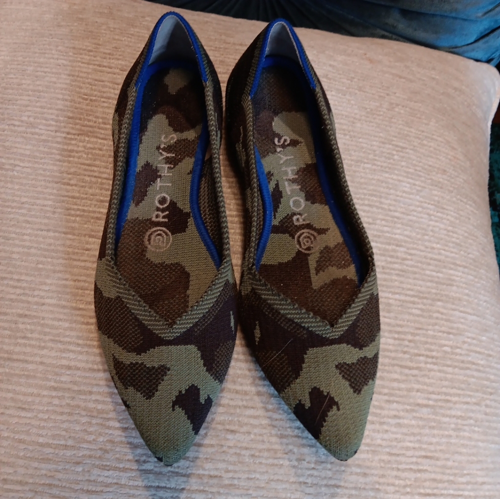 Rothy's Green and Brown Camouflage Flats